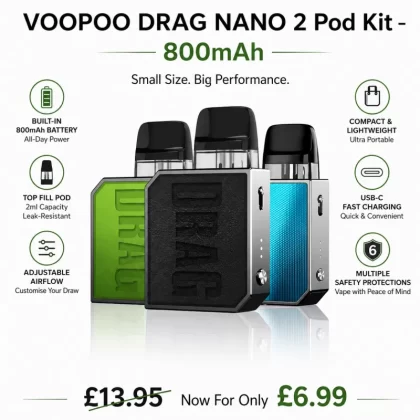 VooPoo Drag Nano 2 Pod Kit – 800mAh – 20W - Vapestorm Co