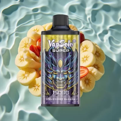 Vapsolo Super 15000 Puffs Strawberry Banana Disposable Vape – 40ml E-Liquid, 850mAh Mesh Coil, Type-C Charging - Bangvapeaustralia