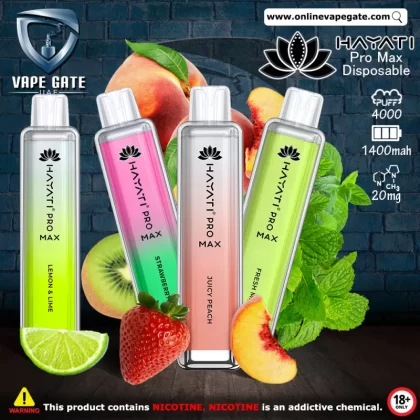 Hayati Pro Max Disposable Vape (4,000 Puffs) - Strawberry Kiwi / 20 mg