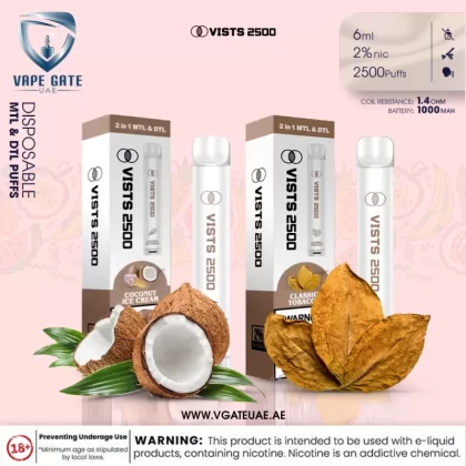 Vists 2500 – Disposable (20MG - MTL & DTL Puffs) - Energy Mint