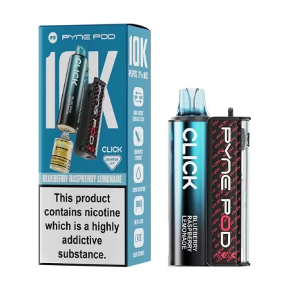 Box of 10 - Pyne Pod Click 10K Prefilled Pod Vape - Blueberry Raspberry Lemonade