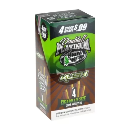 Double Platinum 4×99 Kush Blunt Wraps 15 Pouches of 4 - Ejuicewarehouse