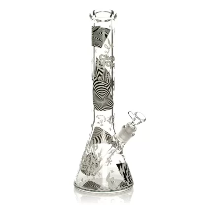 Cheech & Chong Optical Illusion GITD Bong – 15in - Vape Store