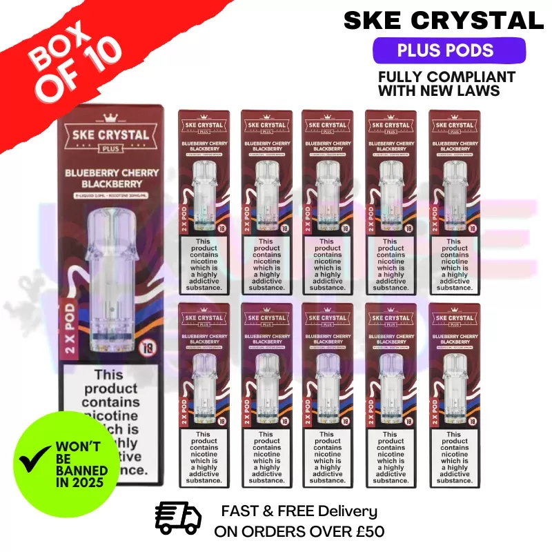 Blueberry Cherry Blackberry SKE Crystal Plus Prefilled Pod Box Of 10