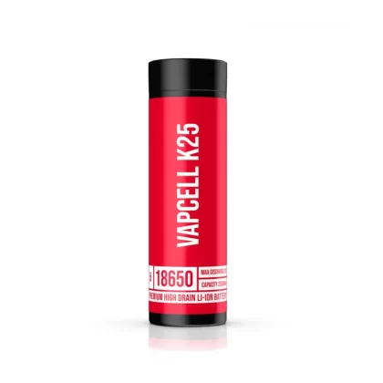 Vapcell K25 2500mAH 18650 Battery – 20Amps - 1 Battery, 2 Batteries