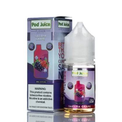Pod Juice Salt PJ5000 – Sakura Grape Ice – 30ml - Vape Product, Vape Product