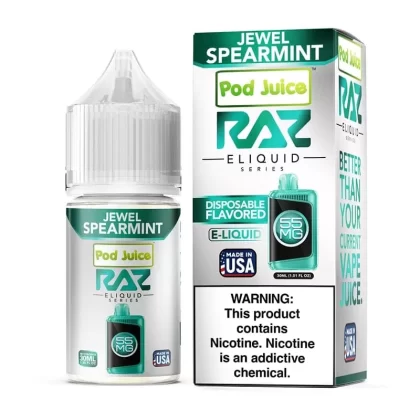 Pod Juice x RAZ Jewel Spearmint TFN Salt Vape Juice 30ml - Vape Product, Vape Product