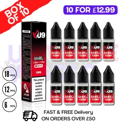 Energ VU9 E-Liquid Juice 10ml Nic Eliquid – 10 x 10ML BUNDLE