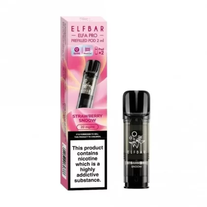 Elf Bar Elfa Strawberry Snoow (Strawberry Ice Cream) Nic Salt E Liquid Pods – Elfa PRO Series (2 x 2ml)