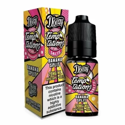 TEMPTATIONS BANANA SPLIT NIC SALT E-LIQUID BY DOOZY