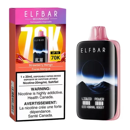Elf Bar MoonNight 70K Disposable Vape Device – Strawberry Mango 20ml - 20mg/mL