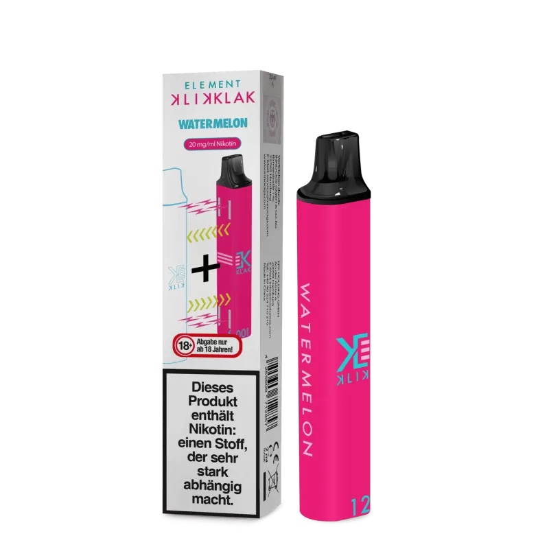 Klik Klak Element – Watermelon - 400 mAh; Wassermelone; Glycerin, Nikotinsalz - Image 3