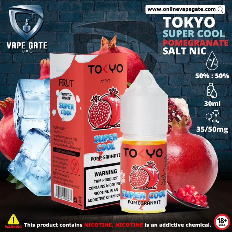 Tokyo Super Cool Pomegranate Saltnic 30ml - 35 mg - 30 ml