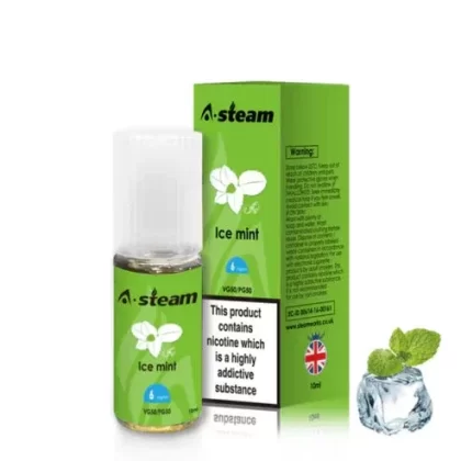 Ice Mint A-Steam 10ml Premium Vape Juice – Pack of 10 Bottles
