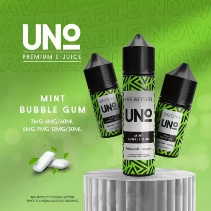 UNO MTL MINT BUBBLEGUM EXTRA ICE VAPE ELIQUID - Vape Product, Vape Product; Vape Product