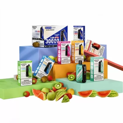WASPE FIHP 30000 Puffs 30K Disposable Vape with Dual Mesh - Random Flavors(fast Delivery), Strawberry Mango; 2-nicotine, 5-nicotine
