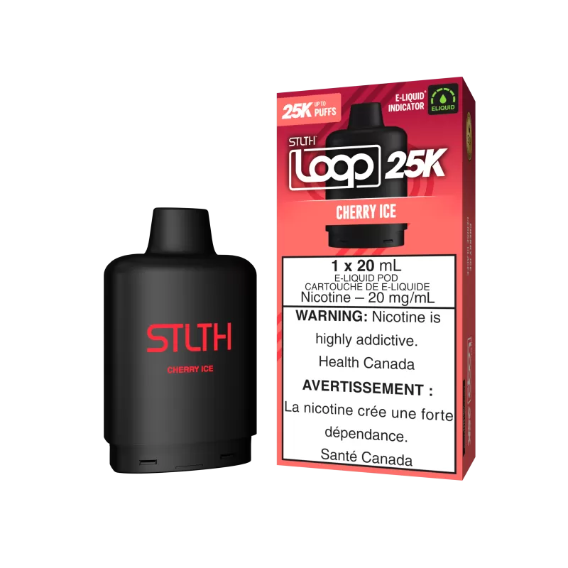 STLTH LOOP 25K Pod Pack - Cherry Ice - 20 mg/mL (wholeseller) - Excise ON, 20 mg/mL - ON