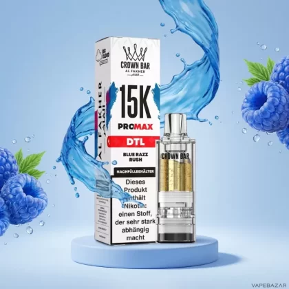 Al Fakher Pods Crown Bar 15K Pro Max – DTL 6mg – Blue Razz Rush