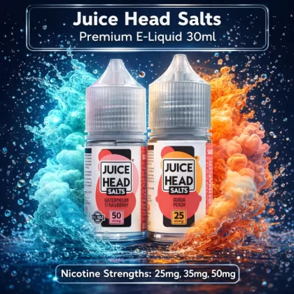 Juice Head Salts Premium E-Liquid 30ml - Tropical Guava FREEZE (Guava Peach) / 35mg - Vapeciga