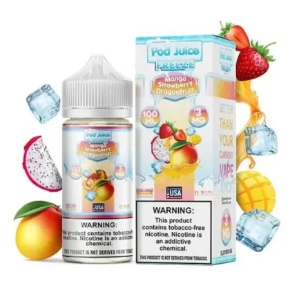 Mango Strawberry Dragonfruit Freeze E-Liquid by Pod Juice - Size#100ml~Nicotine#3MG>6MG