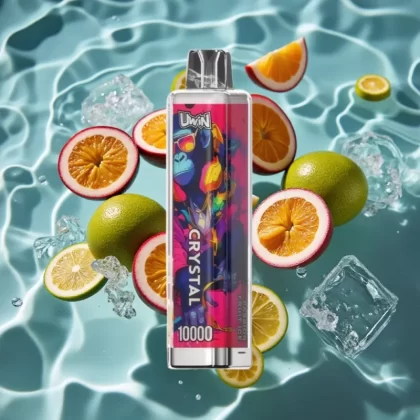 UWIN Crystal 10000 Puffs Disposable Vape Passion Fruit Ice – 18mL, 650mAh Rechargeable, RGB Lights, Type-C Fast Charging - Bangvapeaustralia