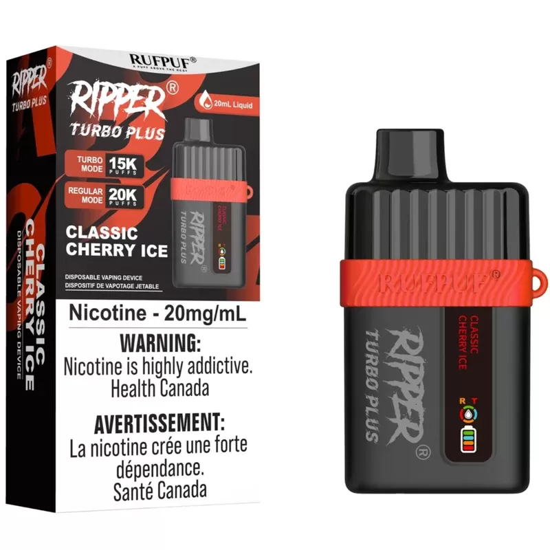 RIPPER TURBO PLUS Disposable Vape – Classic Cherry Ice