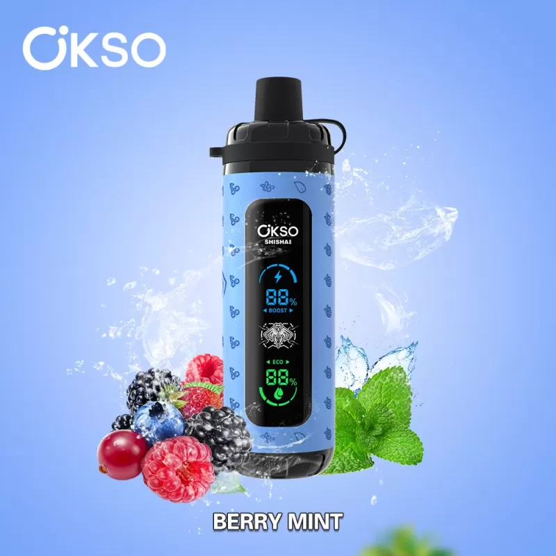 OKSO Shisha Max 40000 Puffs | 36mL mesh coil, LED display, airflow control, child lock, bulk disposable vape wholesale - Aiviouvapes - Image 2