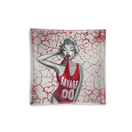V Syndicate Dank Diva Square Glass Ashtray – 4.5in - Ejuicewarehouse