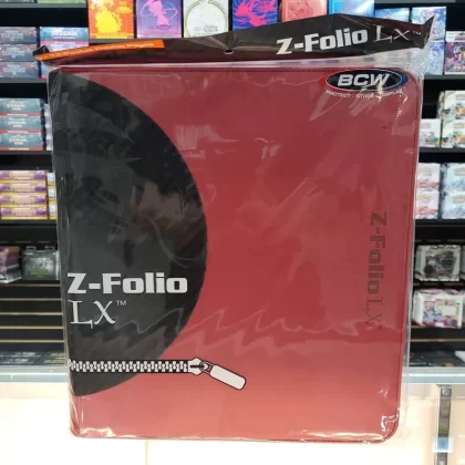 BCW: 12 Pocket Z-Folio LX Zipper Binder (Red)