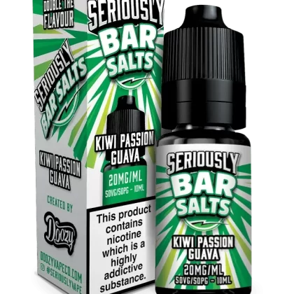 DOOZY SERIOUSLY BAR SALTS KIWI PASSION FRUIT GUAVA 10ML NIC SALT E-LIQUID