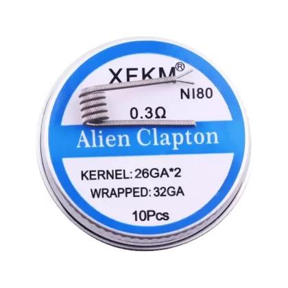 XFKM Prebuilt Ni80 Alien Clapton Coils (10 Coils)