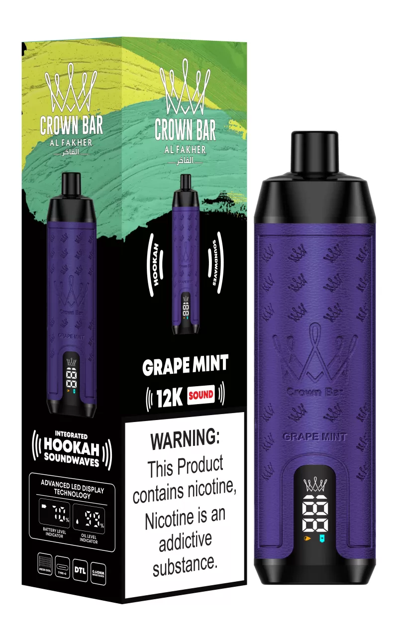 Al Fakher Crown Bar 12000 Puffs Shisha Hookah Disposable Vape - LUSH ICE - Image 2