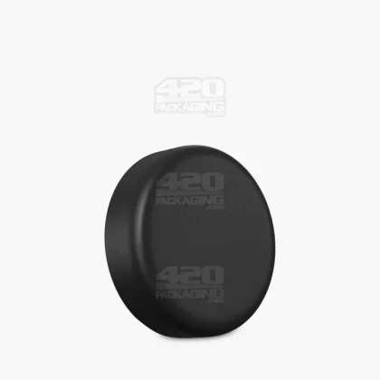 Child Resistant | Round Push Down & Turn Plastic Caps w/ Foam Liner | 53mm – Matte Black – 100 Count