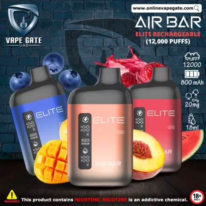 Air Bar - Elite Rechargeable Disposable Vape (12,000 Puffs) - 20 mg /