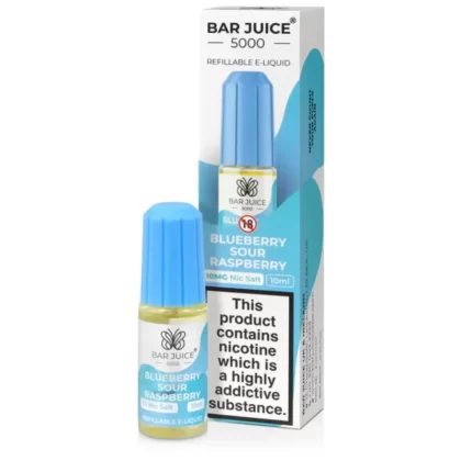 Bar Juice 5000 Blueberry Sour Raspberry E Liquid 10ml - Nicotine Strength#20mg>10mg>5mg