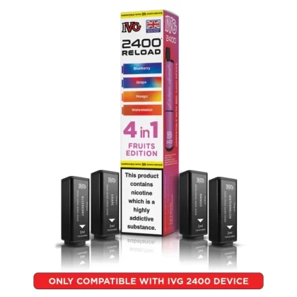 IVG 2400 Reload 4-in-1 Prefilled Vape Pods - Strawberry Edition