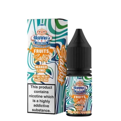 MANGO LIME NICOTINE SALT E-LIQUIDS BY NANNA’S SECRET FRUITS SALTY