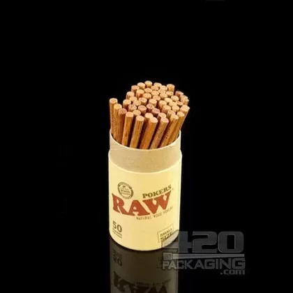 RAW Small Natural Wood Pokers 50/Box - Ejuicewarehouse
