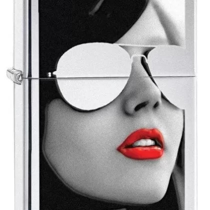 Zippo Lighter – BS Woman In Sunglasses High Polish Chrome