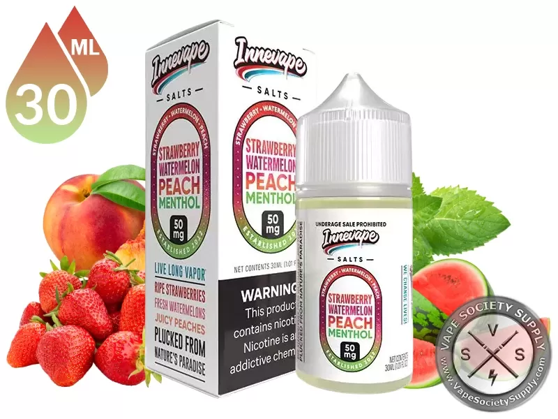 Strawberry Watermelon Peach Menthol Innevape Salts 30ml - Vape Product, Vape Product