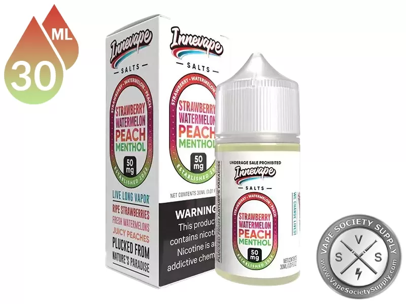 Strawberry Watermelon Peach Menthol Innevape Salts 30ml - Vape Product, Vape Product - Image 3