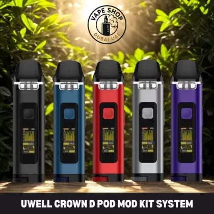 Uwell Crown D Pod Mod Kit System 1100mah 3ml In UAE Dubai - Black, Blue