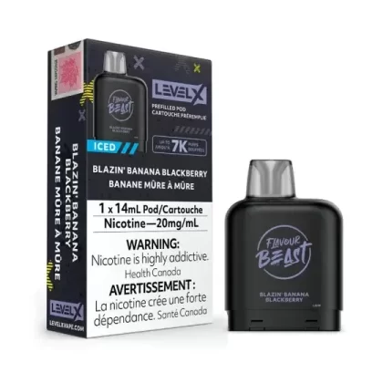 Level X Blazin’ Banana Blackbery Iced – Flavour Beast Pods