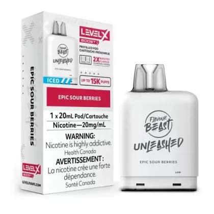LEVEL X FLAVOUR BEAST UNLEASHED BOOST POD 20ML – EPIC SOUR BERRIES