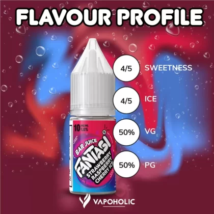 Strawberry Raspberry Cherry Ice (Bar) Fantasi Nic Salt E-Liquid 50/50VG – 10ml – TPD - Vapestorm Co