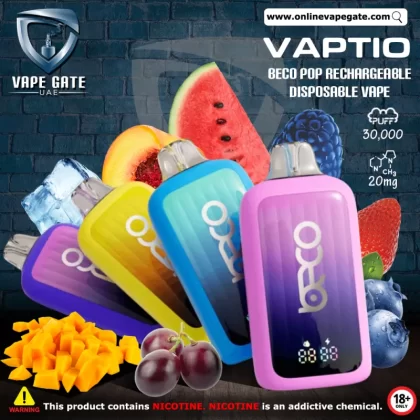 Vaptio Beco Pop Rechargeable Disposable Vape (30,000 Puffs) - Cool Mint / 20 mg