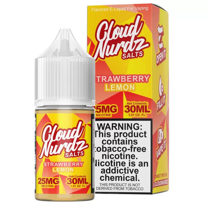 Cloud Nurdz TFN Salt Premium E-Liquid 30ml - ICED Strawberry Lemon / 25mg - Image 2