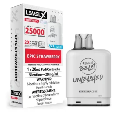 Flavour Beast Level X Vape Pod – 25K – Epic Strawberry