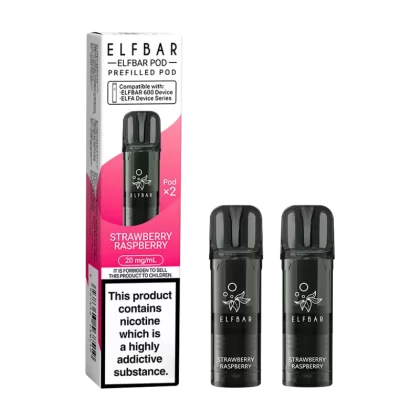 Strawberry Raspberry Elfbar 600 Pods - 20mg - Vape Product