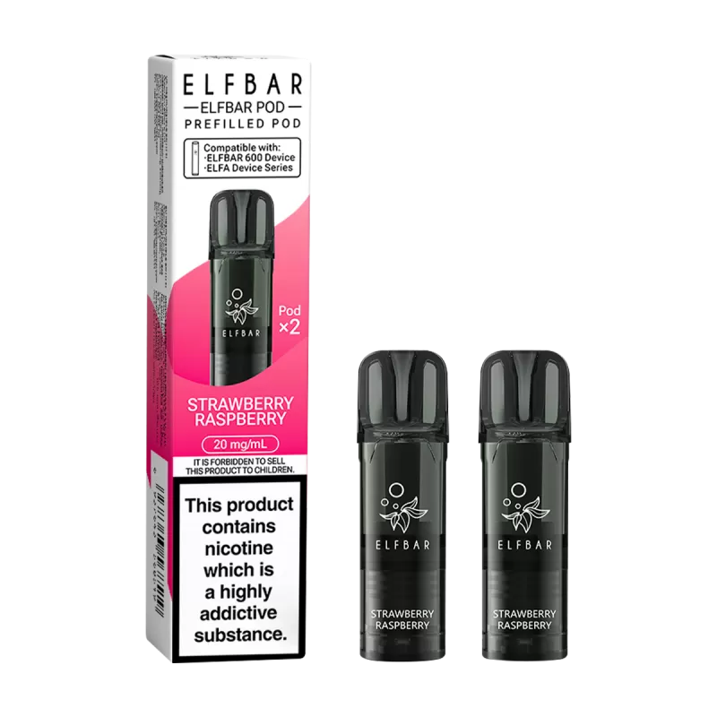 Strawberry Raspberry Elfbar 600 Pods - 20mg - Vape Product